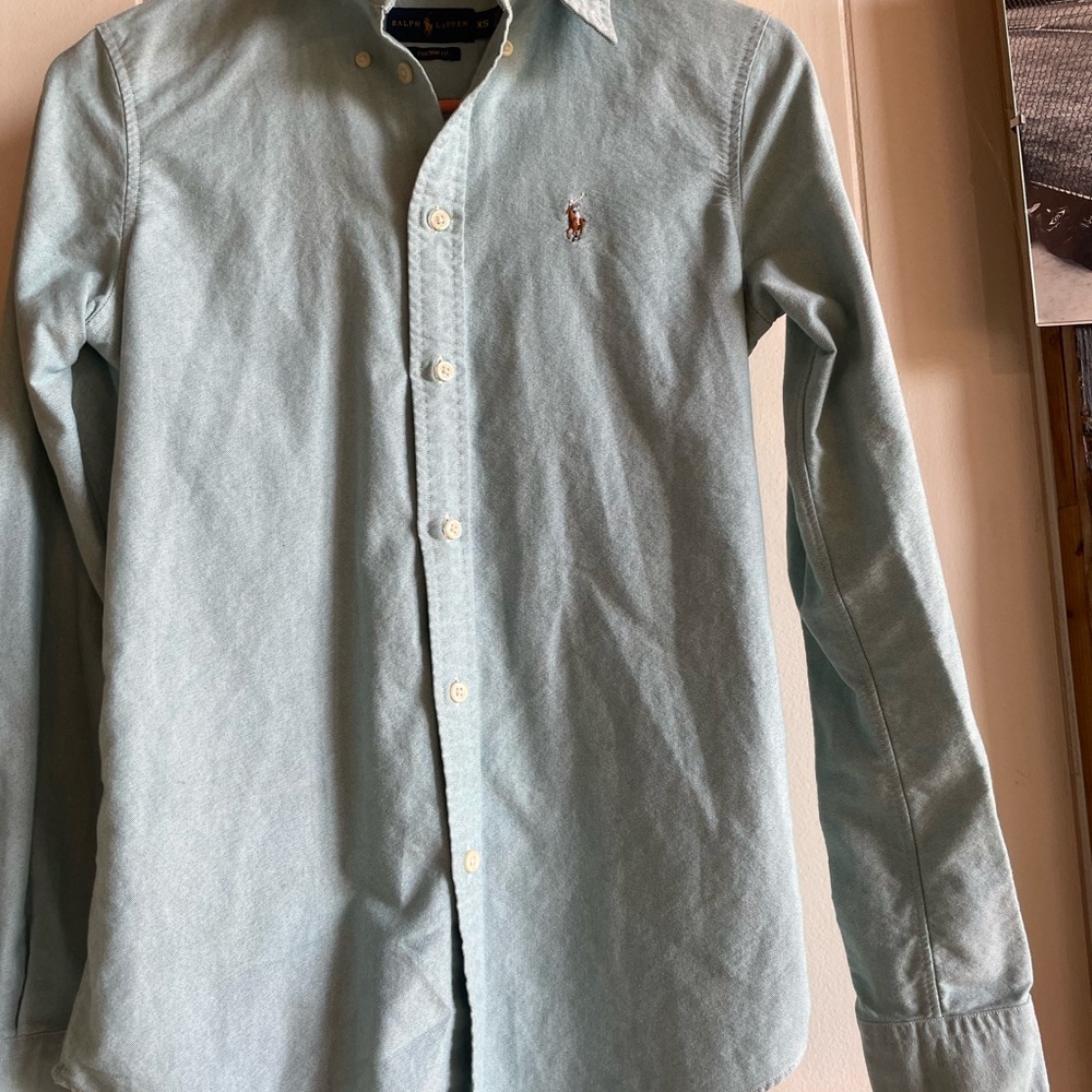 Ralph Lauren Aqua Button Down Shirt